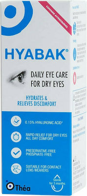 Thea Pharma Hellas Hyabak Daily Οφθαλμικές Σταγόνες με Υαλουρονικό Οξύ για Ξηροφθαλμία 10ml