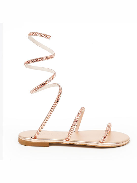 LACE UP SANDALS WITH PETERS - Copper 15177