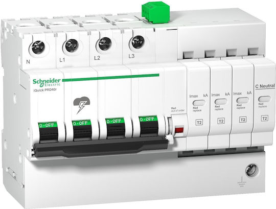 Schneider Electric iQuick PRD20r Антикерни панел Тип T2 Триполюсен Максимален изходен ток 25kA