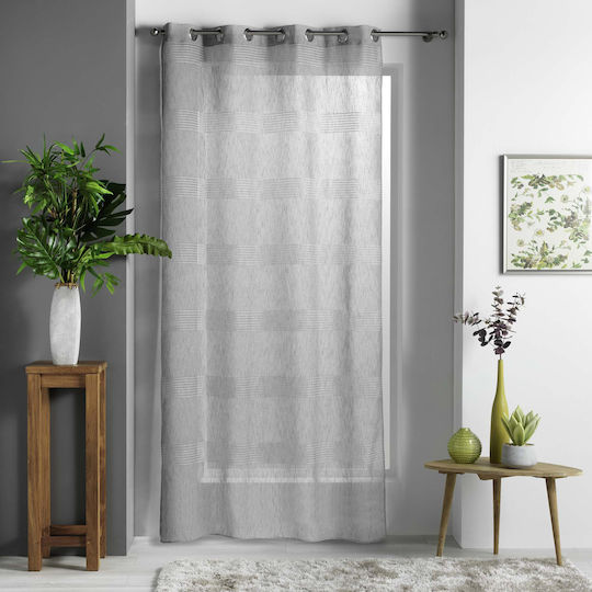 Curtain with Grommets L-C Ajourela Gray 140x280cm