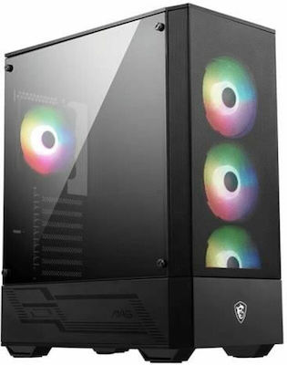 MSI MAG Forge 112R Gaming Midi Tower Computer Case with Window Panel and RGB Lighting Black