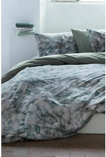 Viokarpet Duvet Cover Set Cotton Queen with 2 Pillowcases 225x245 Zarci Green