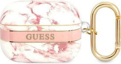 Guess Marble Strap Силиконов Калъф с Кука в Роз...