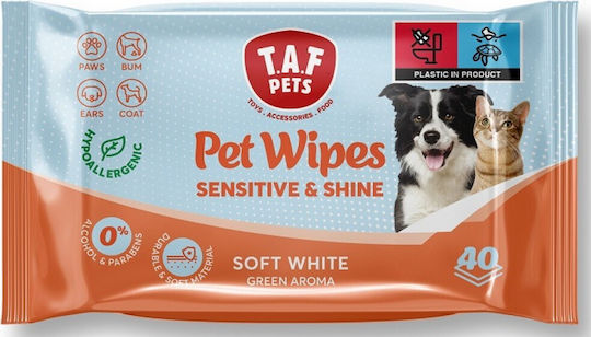 Pet Interest Shine Soft White 40 Dog & Cat Wipes for Body Cleansing with Chamomile 220gr