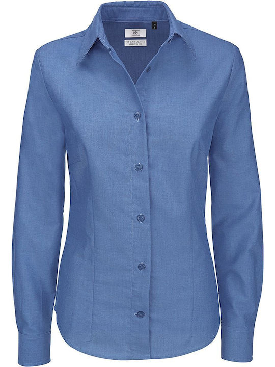 Μακρυμάνικο πουκάμισο B & C Oxford LSL Women Blue Chip