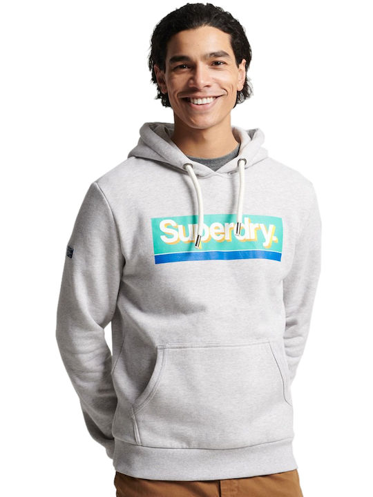Superdry Seasonal Men's Sweatshirt with Hood and Pockets Gray