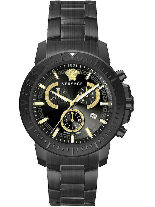 Versace New Chrono Ρολόι Μπαταρίας με Μεταλλικό Μπρασελέ Versace New Chrono Ρολόι Μπαταρίας με Μεταλλικό Μπρασελέ