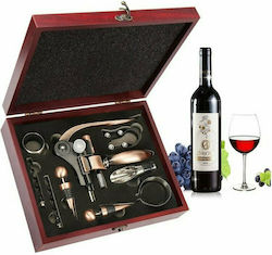 Etoile Wine Accessories Set Corkscrew Wine Opener Set με Βαλίτσα, Ανοιχτήρι, Θερμόμετρο, Πώματα, Δαχτυλίδι, Pourer & Foil Cutter 633300 10pcs