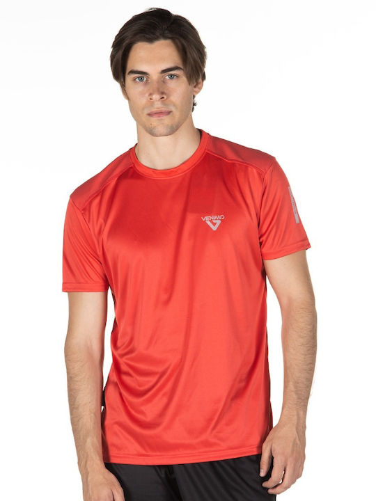 Venimo Herren Sport T-Shirt Kurzarm Rot