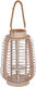 Spitishop Lantern Wooden Tabletop Beige 22x22x33εκ. 1pcs