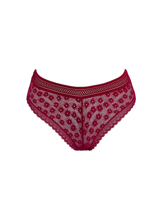 Pixie Intimates Milana Women's Slip with Lace Burgundy