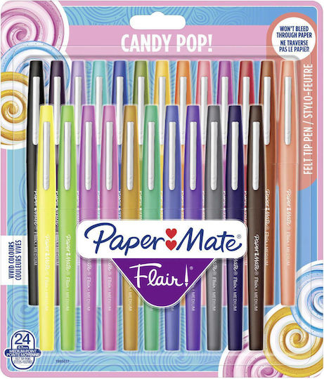 Papermate Filzstifte Flair Candy Rollerball Set 24 Stück