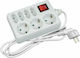 Entac 7-Outlet Power Strip 1.5m White