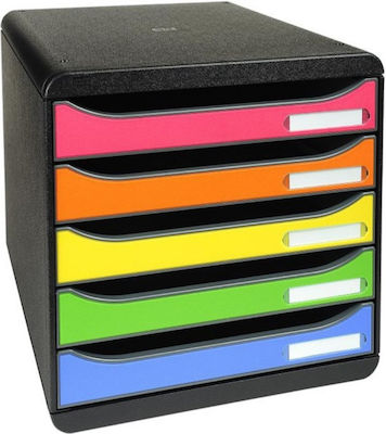 Exacompta Plastic Desktop Drawer 5 Number of Spit 27.5x34.7x27.1cm Multicolour