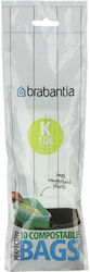 Brabantia Trash Bags for the Garden Capacity 10lt Type K 10pcs Transparent