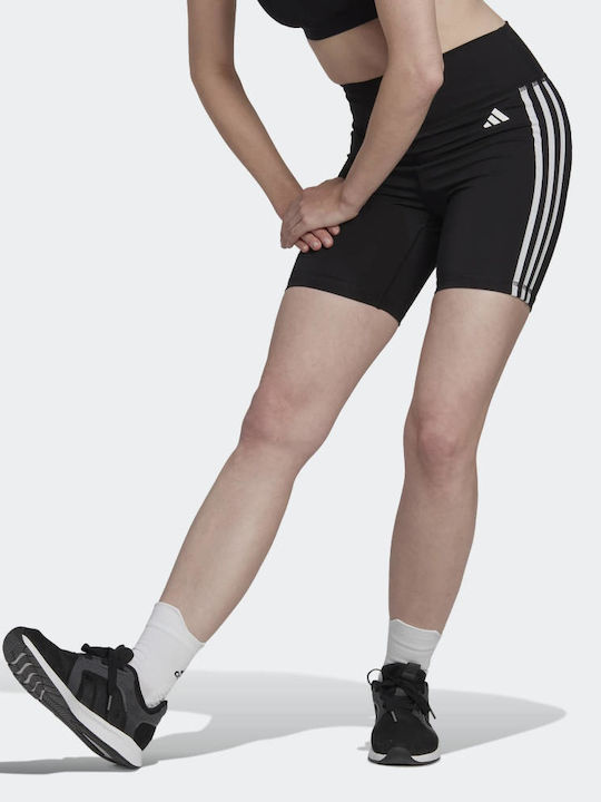 Adidas Essentials 3-Stripes Training Γυναικείο Κολάν-Σορτς Ψηλόμεσο Μαύρο