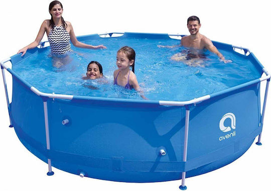 Jilong Piscină Rotundă PVC 4383 L Cu Cadru Metalic 300x76 Cm Albastră