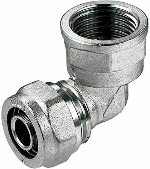 BS Γωνία Σωλήνα Ορειχάλκινη 1/2" Θηλυκό 16mm