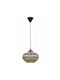 Heronia Rigato/25 Fyme 1L Pendant Light Black with Socket E27 25x90cm