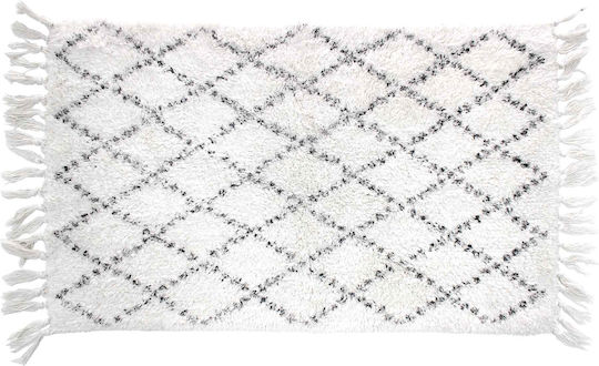 L-C Sicilia Latika Βαμβακερό με Κρόσια 50x80cm Blanc
