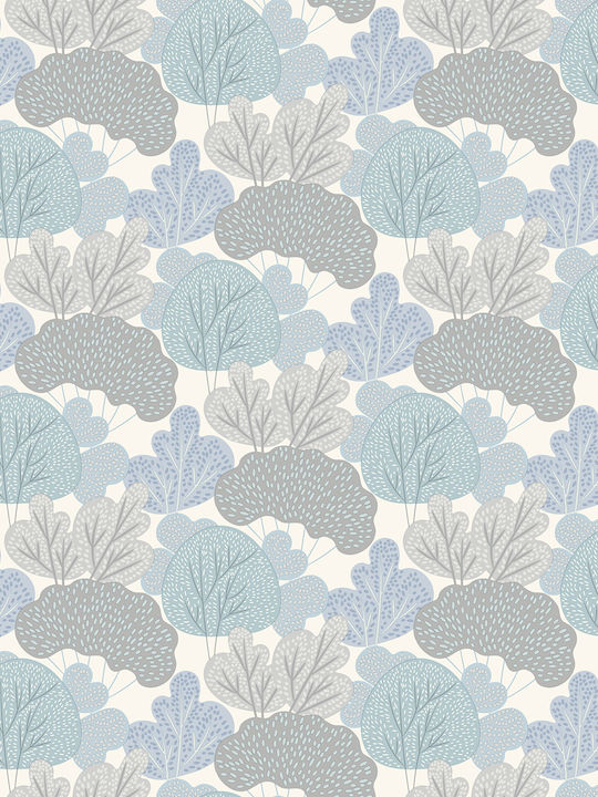 Wallpaper Bushes Vinyl Blue L1000xW53cm Washable