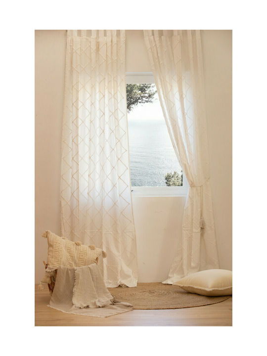 Calma House Curtain with Tab Top Royal White 140x280cm