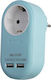 Entac EPAG-1EE-2USB-B Einzelne Steckdose mit 2 USB-A Blau