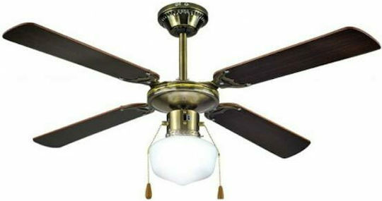 Muhler Ceiling Fan 106cm with Light Fixture Brown / Silver