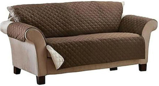 Elastic Cover for Two Seater Sofa Brown 160εκ. 1pcs