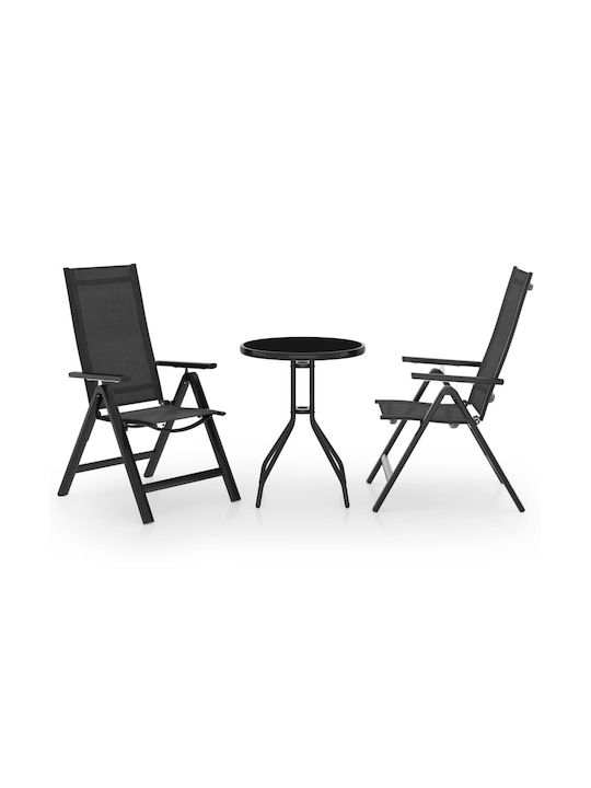 Set Essgruppe für kleine Außenbereiche Black / ...