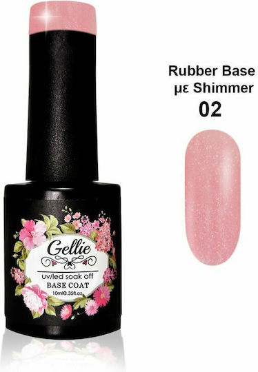 Gellie Shimmer 02 Base Coat for Semi-Permanent Nail Polish Rubber 10ml