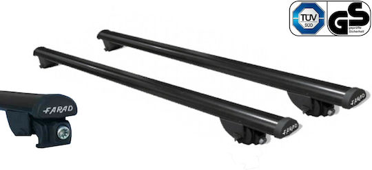 Farad Farad Metal Roof Bars 120cm for Seat Alhambra 5D 2010 Set with Roof Rack Legs and Lock Black