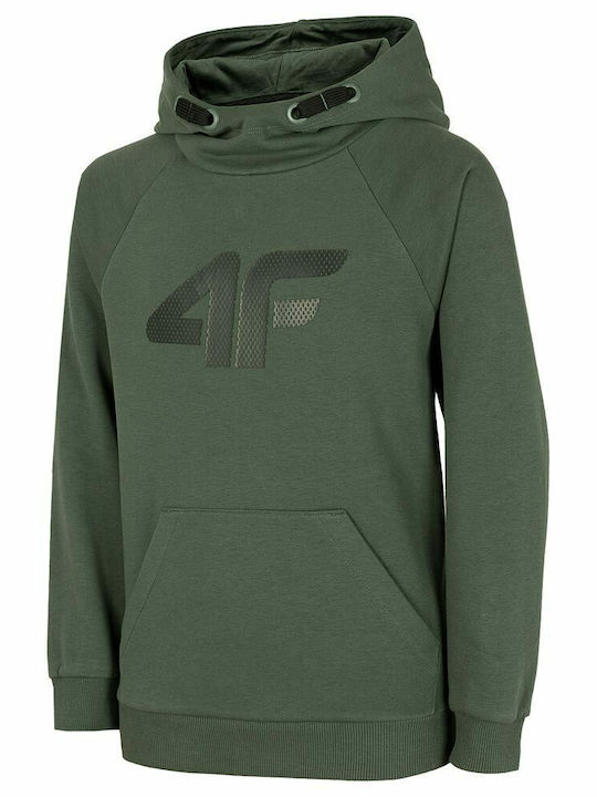 Kids Sweatshirt with Hood and Pockets Khaki