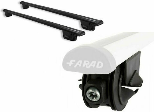Farad Car Roof Bars Metallic 120cm for Citroen XM 5D 1990 Set with Roof Rack Legs and Lock Black