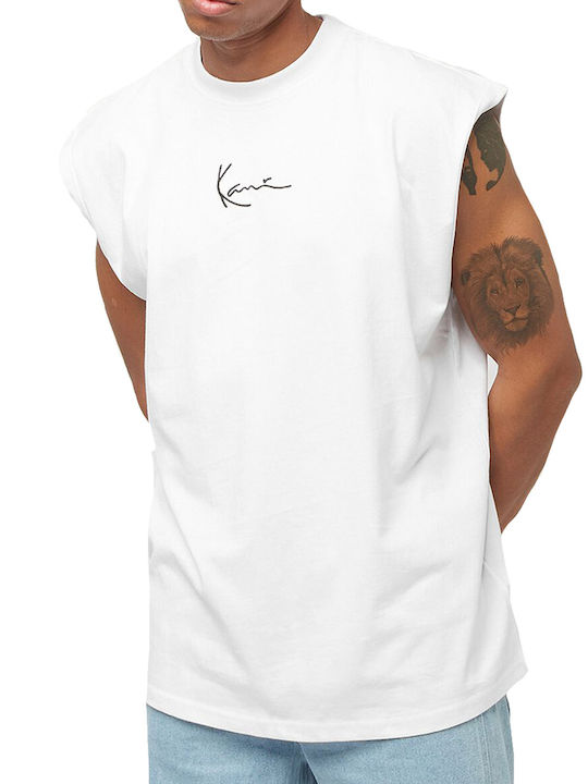 Karl Kani Small Signature Ανδρική Μπλούζα Αμάνικη Λευκή