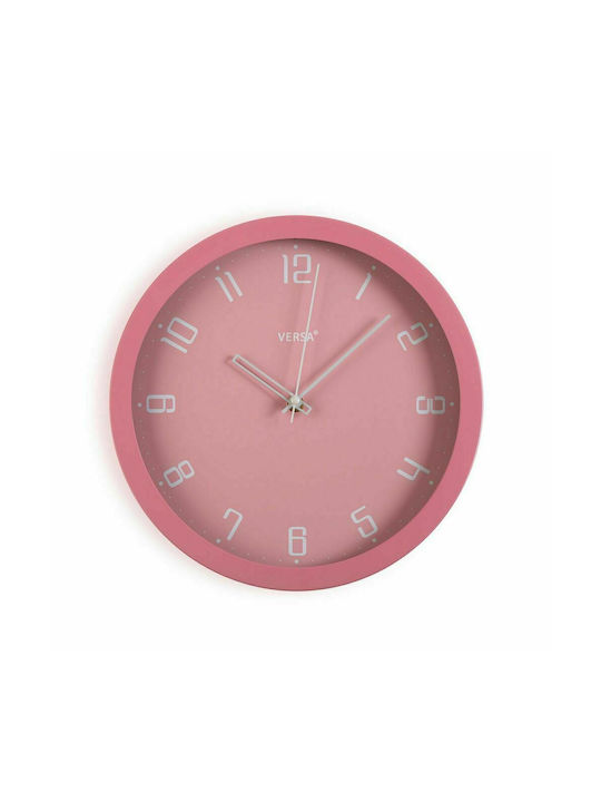 BigBuy Wanduhr Kunststoff Rosa Ø30cm