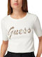 Guess Women's Blouse Cotton with 3/4 Sleeve White