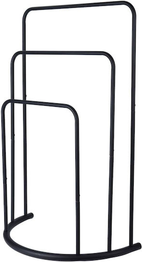 Triple Bathroom Freestanding Towel Rack 45x55cm Black