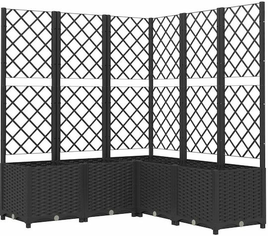 vidaXL Planter Box Plastic Black 120x120x136cm.