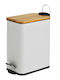 Eurocasa Metallic Toilet Bin with Soft Close Lid 5lt White