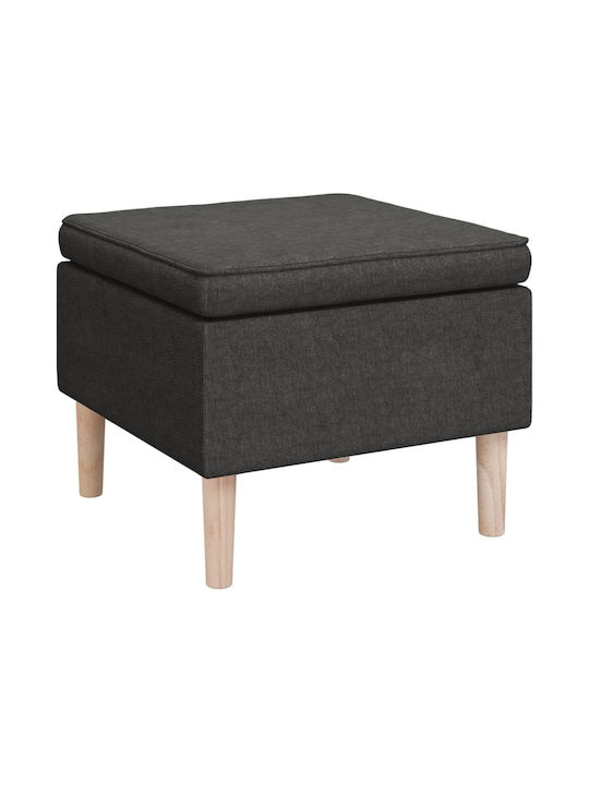 Stool Footstool Upholstered with Fabric Dark Gr...