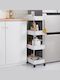 Next Plastic Kitchen Trolley 4-Tier Gray 40x22x86cm
