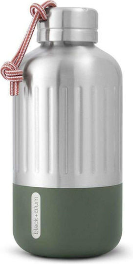 Black+Blum Olive Bam Explorer Μπουκάλι Θερμός Ανοξείδωτο BPA Free 650ml Ασημί με Θηλιά