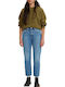 501® Women's Jean Trousers in Straight Line Worn In Medium Indigo - Medium Wash