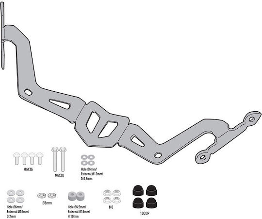 Givi Motorcycle Windshield & Windscreen Installation Kit for Kawasaki Z 650 for Yamaha MT-03 A2151A