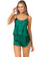 Summer Satin Babydoll Green