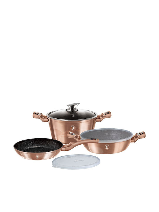 Berlinger Haus Berlinger Haus Rose Gold Collection Kochgeschirr-Set aus Aluminium mit Stein-Innenbeschichtung, 3-teilig