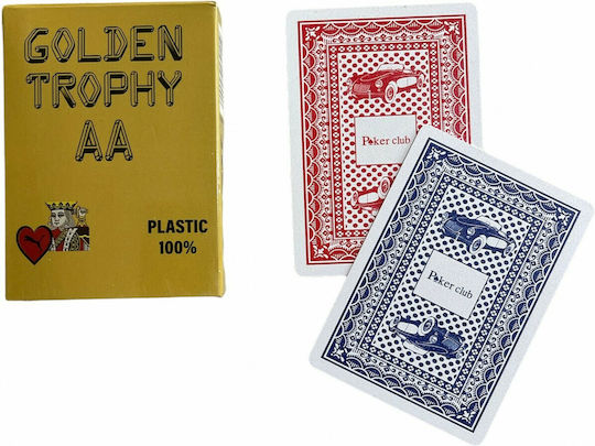 Argy Toys Golden Trophy AA Τράπουλα Πλαστική για Poker Κόκκινη