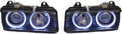 Carner Μπροστινά Φανάρια Angel Eyes για BMW E36 Coupe / Sedan / Compact / Touring 90-99 Μαύρα H7/H7 2τμχ Carner Μπροστινά Φανάρια Angel Eyes για BMW E36 Coupe / Sedan / Compact / Touring 90-99 Μαύρα H7/H7 2τμχ