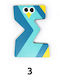 Svoora Decorative Letter Light Blue made of Wood Σ 5x0.6x7εκ.